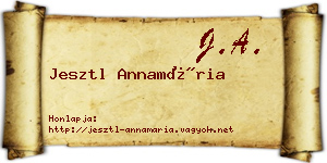Jesztl Annamária névjegykártya